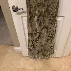 Mango Olive and Cream Lace Wedding Dress